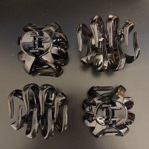 Set of 4 Black Hair Claw Clips